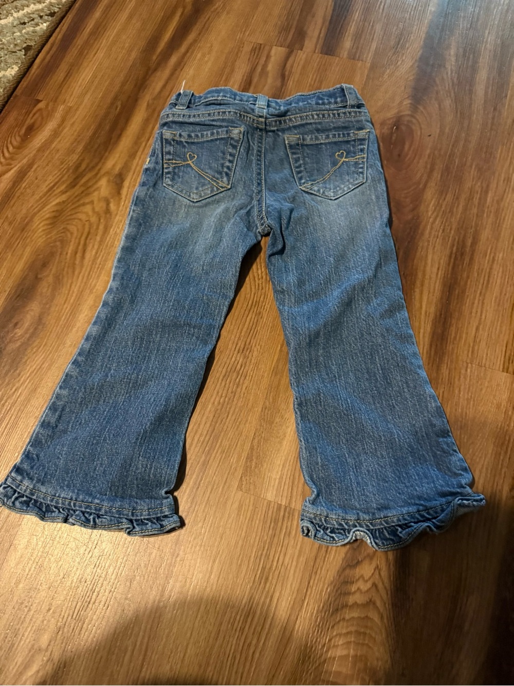 Girls' Ruffle Hem Blue Denim Jeans